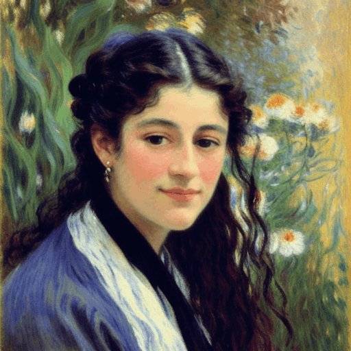 Artistic profile picture in the style of Monet for female